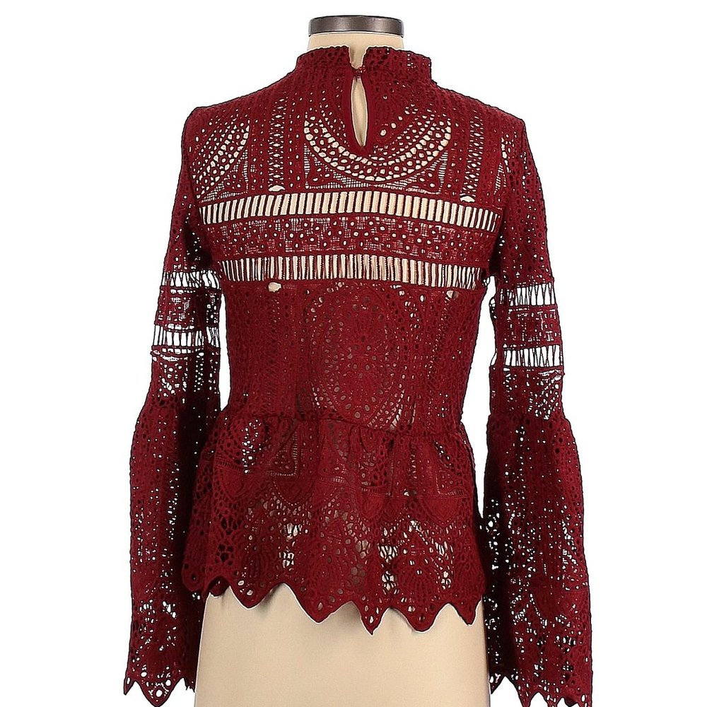 Boohoo Long Sleeve Blouse, 2 , Red/Maroon